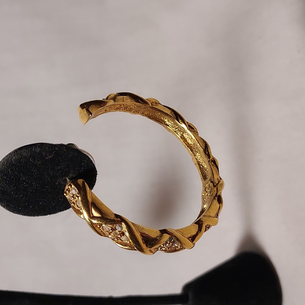 Vintage Elizabeth Taylor Avon Large Hoop & Rhinestone Earrings